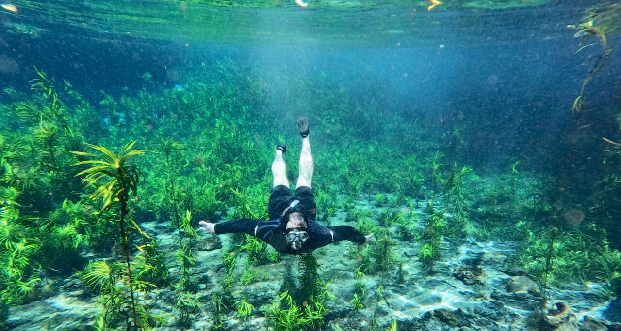 flutuação nascente da serra bonito ecoturismo